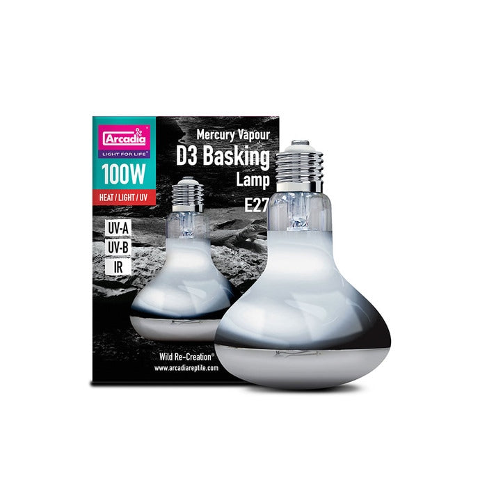 Arcadia Mercury Vapour D3 Basking Lamp 100 Watts (RSMA100E27)