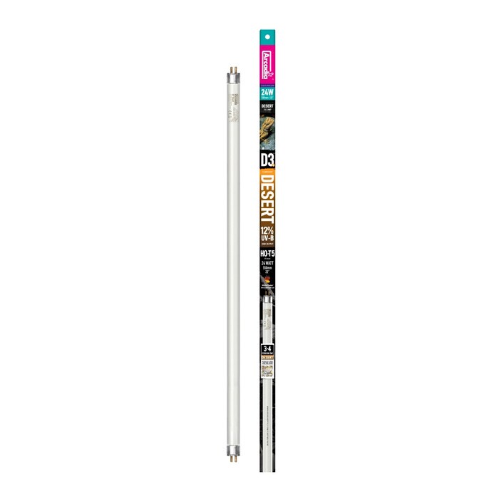Arcadia D3+ Reptile T5 Lamp, 12% UVB, 56cm (22″), 24 Watt ( RFD3P24T5 )