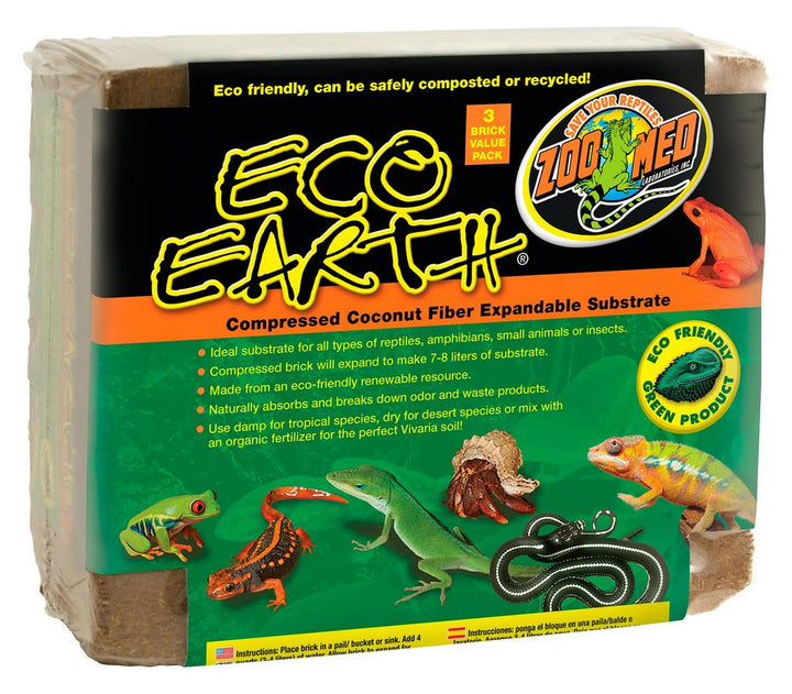 Zoo Med Eco Earth Compressed Brick, 3 Bricks (EE-20)