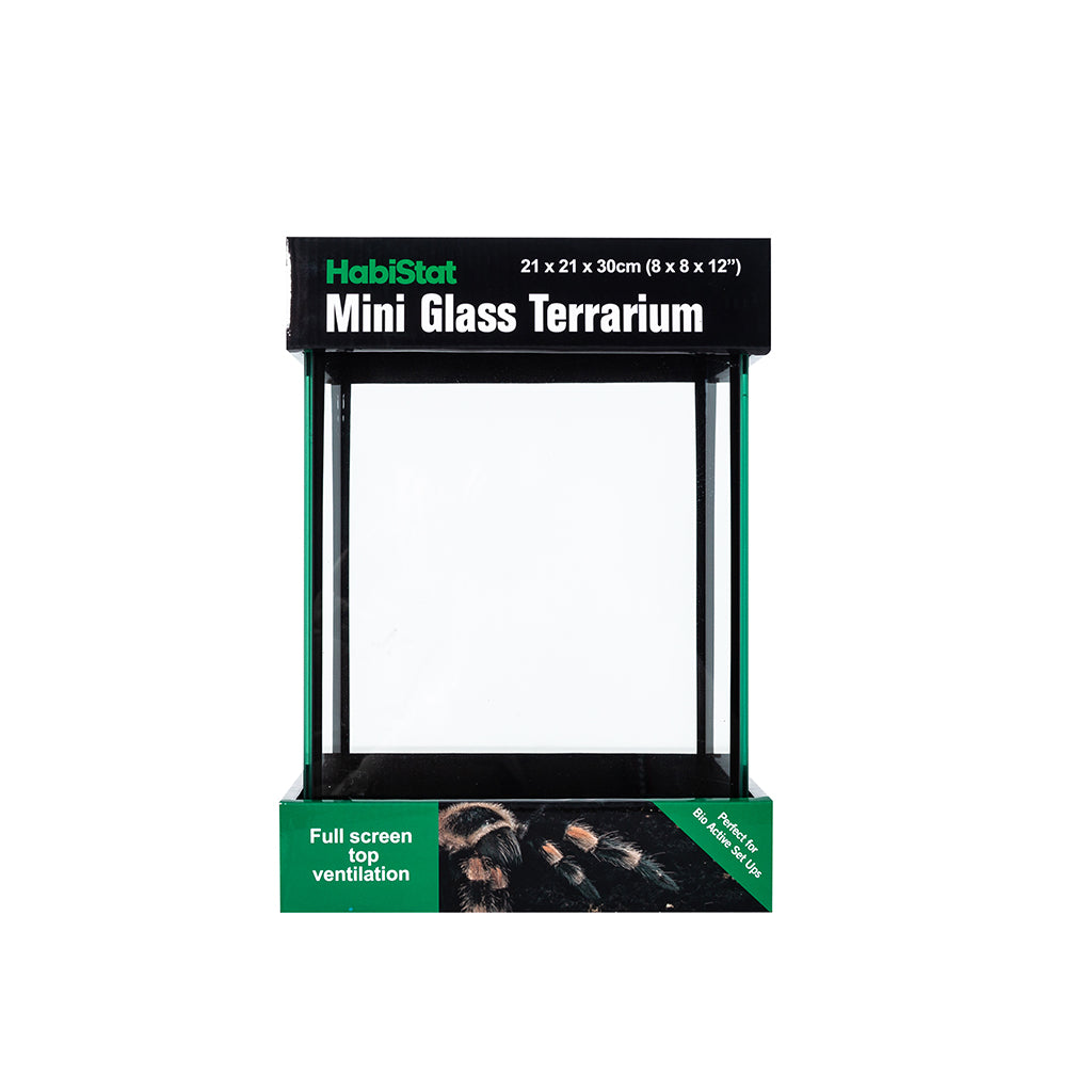 HabiStat Mini Glass Terrarium, 20 x 20 x 30cm (8 x 8 x 12″) Built