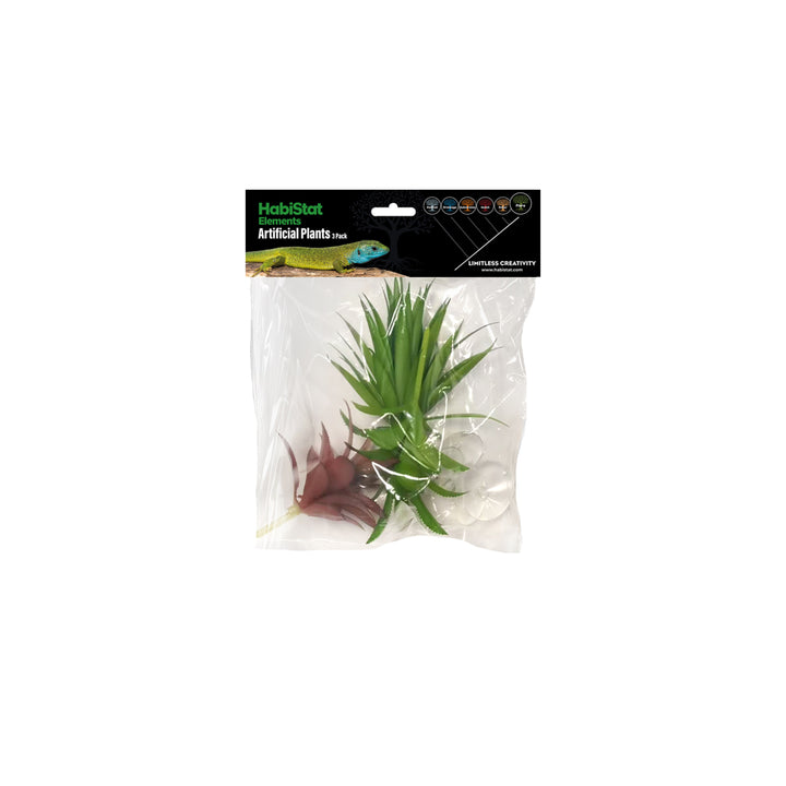 HabiStat Artificial Plant, 3 Pack, Succulent (HPMS)