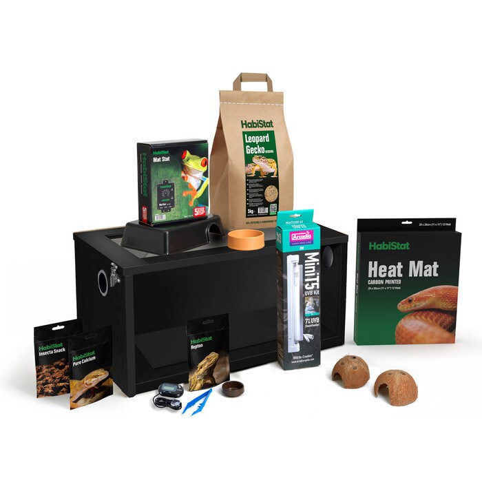 HabiStat Leopard Gecko Starter Kit, Black (HSLGSKB)