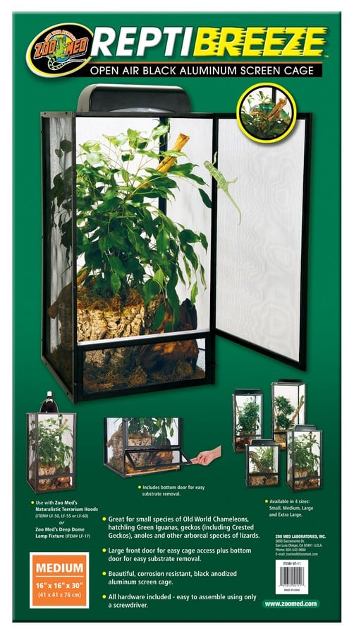 Zoo Med ReptiBreeze Screen Terrarium, 41 x 41 x 76cm (NT-11)